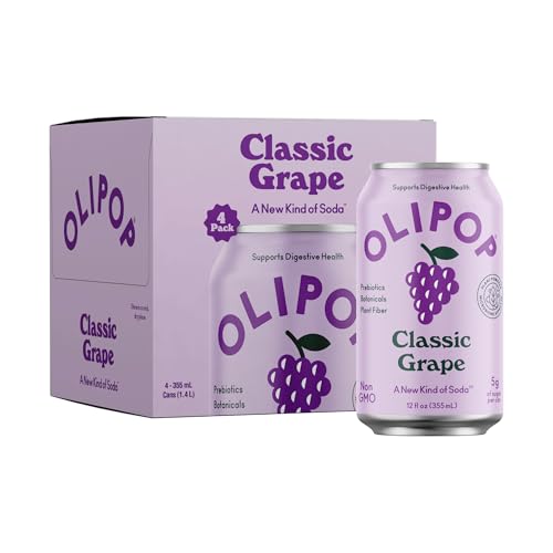 OLIPOP Prebiotic Soda Pop, Classic Grape, Prebiotics, Botanicals,...