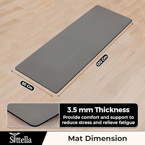 Image of SITTELLA Rubber Kitchen Mats Set, Anti-Skid Kitchen Mats 3.5mm, Water Absorbent Rug, Carpets, Floor Mat for Home and Kitchen (120x50cm) in Grey, Rectangular