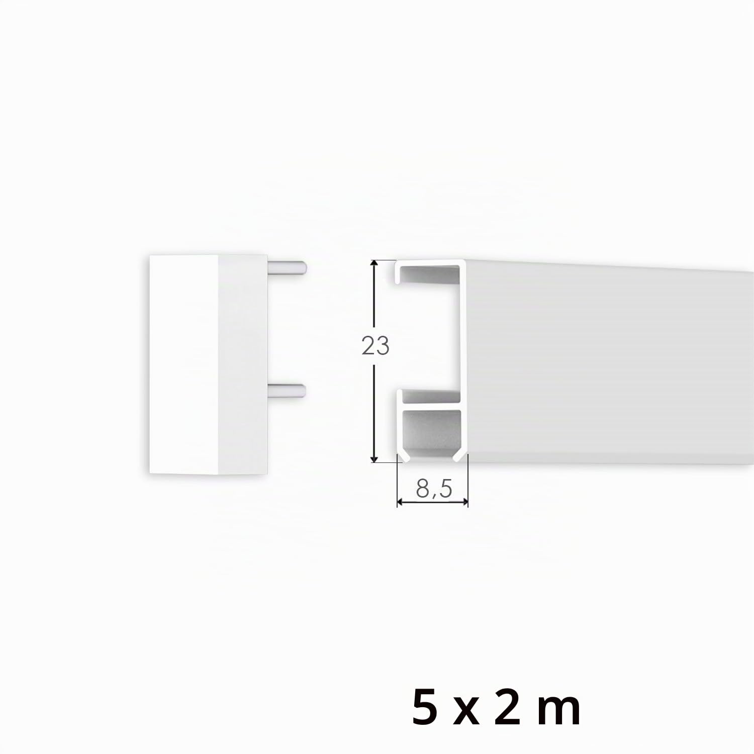 10 Meter Bilderschienen Galerieschienen - Komplett Set in weiß von Hang-it