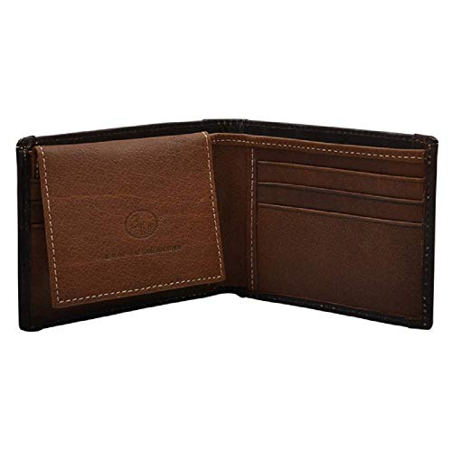 3D Belt Co. Men's Red White Blue Distressed Short Bifold American Flag Brown Tooled Leather Wallet2