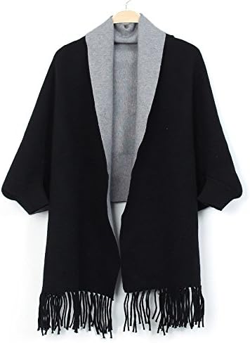 SHDIBA Women's Shawel Cashmere Pashmina Blanket Reversible Winter Fringe Long Wrap Shawl Cardigans Sweater Coat