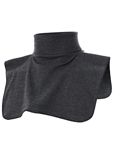 Ohoo Ribbed Cotton Blend Fake Turtleneck Dickey Collar Lightweight Detachable Mock Layering Accessory for Men Women
