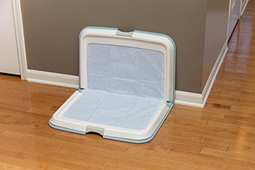 IRIS USA Pee Pad Holder for Puppy Pads, Dog Pad Holder, Pee Pad Tray for Training Pads, Holds Pads 23x35 or Larger, Blue - Image 4