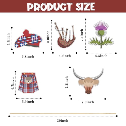 Image of Scotland Theme Party Centerpiece Sticks,Birthday Table Toppers, Decor For Weekend /BBQ /Baby Shower /Cookout Party Supplies,British UK Centerpiece Sticks - Table Toppers.Set of 15