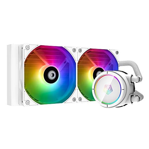 ID-COOLING ZOOMFLOW 240X Snow CPU Water Cooler 5V Addressable RGB AIO Cooler 240mm CPU Liquid Cooler 2X120mm RGB Fan, Intel 115X/1200/2066, AMD AM4/AM5