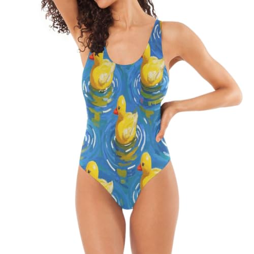 Maillot de bain canard jaune femme anti frottement confortable
