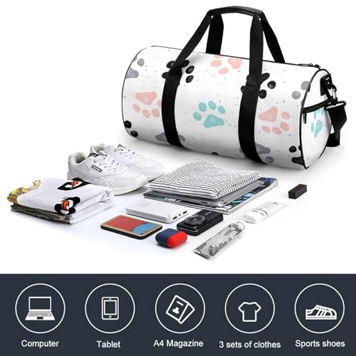 Sac de voyage empreintes de chien compact contre le désordre en rando