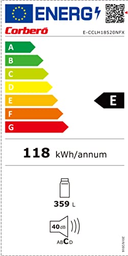 Corbero-E-CCLH18520NFX-Frigorificos-1-Puerta-Dimensiones-185-x-60-x-65-Capacidad-359L-No-Frost-Color-Inox-Eficiencia-Energetica-E