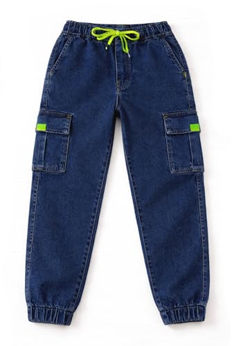 Image of Bold N Elegant Comfy Kid's Trendy Cool Print Washed 6 Pocket Denim Elasticated Jeans Joggers Pant for Baby Boys Girls
