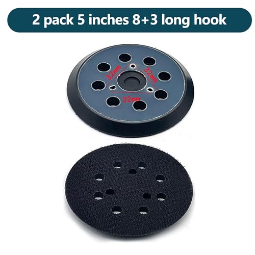 Pack of 2 Sanding Discs 125 mm Velcro Backing Pad, Sanding Plate 125 mm with Velcro, Accessories for BO5041, BO5031, BO5021 - Image 2
