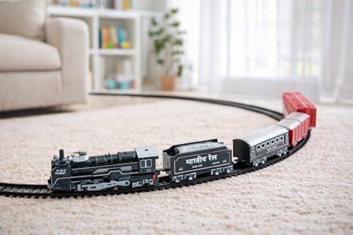 Image of Braintastic Smoke Train Toy Set with Sound and Music (Rail Gaadi 21 pcs)
