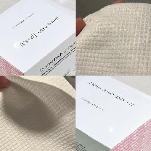 DermaTech Skincare Premium Disposable Face Towels 50pcs | 100% Biodegradable Face Towelettes | Eco-F