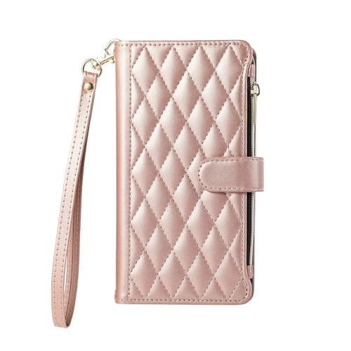 Étui iPhone 17 Air or rose fini les poches encombrées avec ce portefeuille