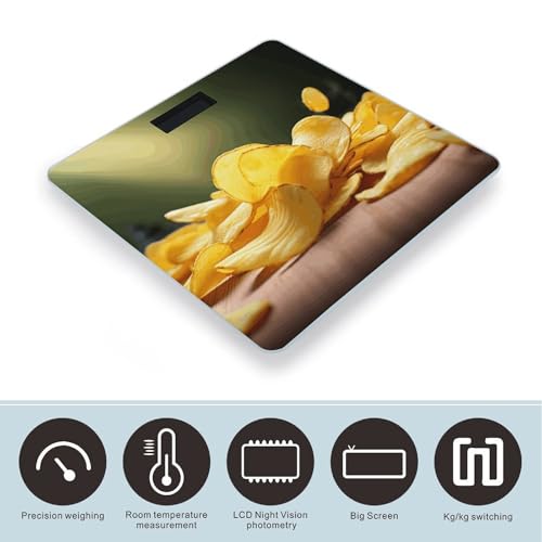 Báscula digital de baño diseño papas fritas 400lb capacidad miniatura 3