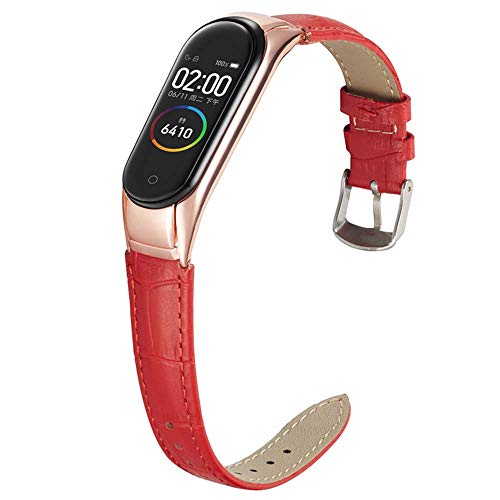 Miimall - Correa para Xiaomi Mi Band 5, de piel de alta...