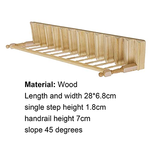 Washranp Miniatur-Puppenhaus-Treppe aus Holz mit Handlauf, Puppenhaus-Treppe aus stabilem Holz, handgefertigt… – Bild 8