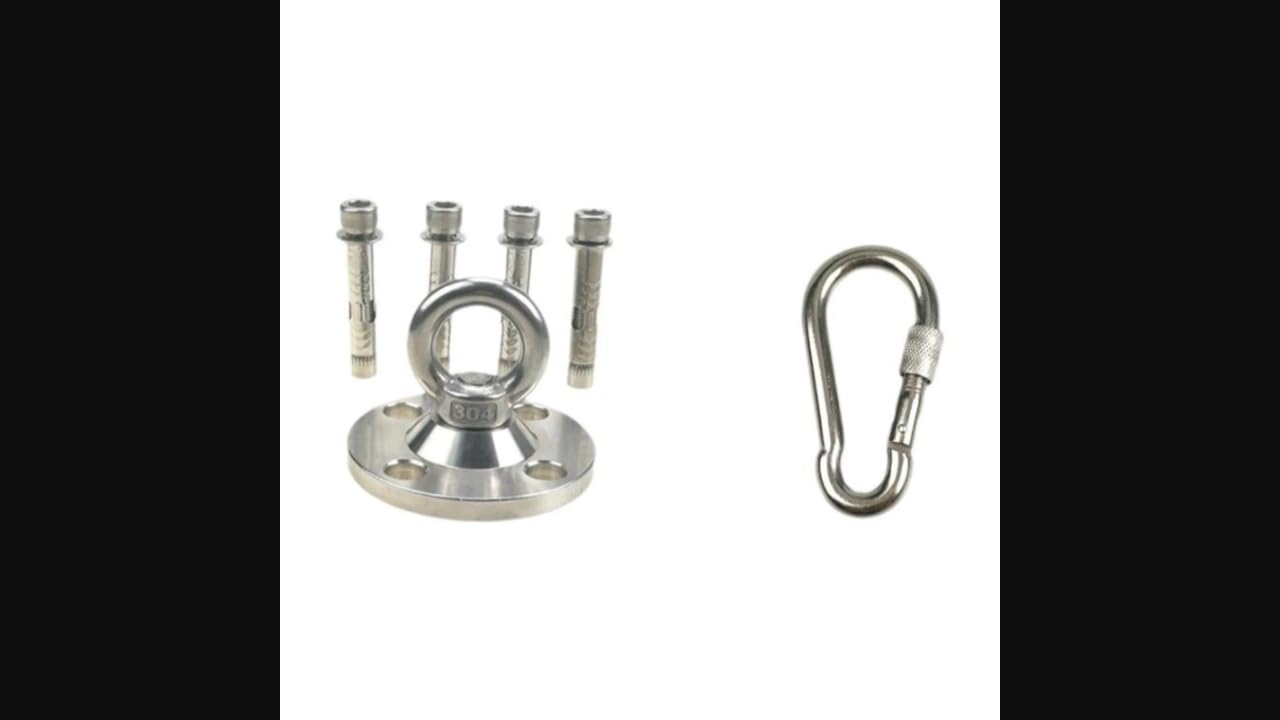 Ceiling Mount, 304 Stainless Steel Hanging Bracket, Fitness Hanging Seat Hook, Indoor/Outdoor Hanging, Sturdy Duty Secure Fixture Std + M8 Buckle Zm10-image-37