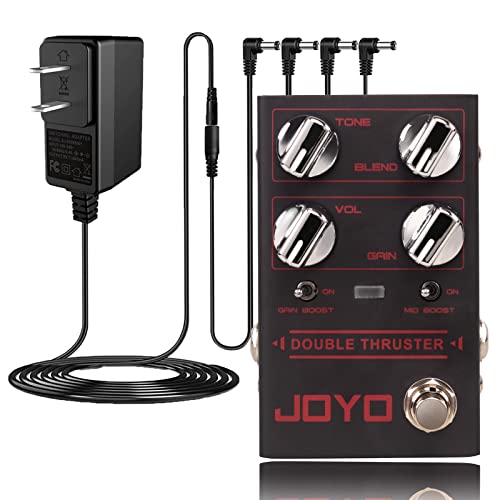 JOYO R-28 Bass High Gain Overdrive Effect Pedal and DC 9V Power Supply (800mA -1A) Adapter