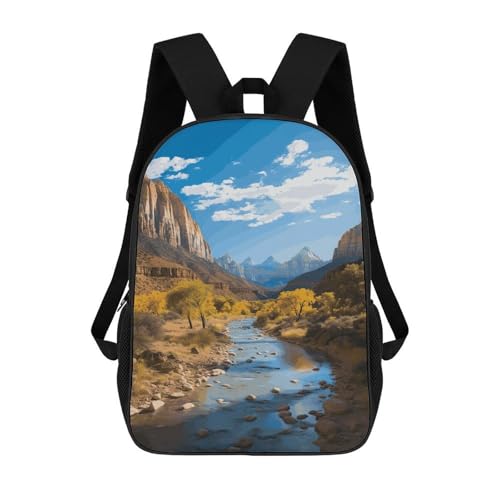 LPSADGF Zion National Park Laptop Backpack Hiking Travel Daypack 17 Inch Casual Computer Bag for Men & Women