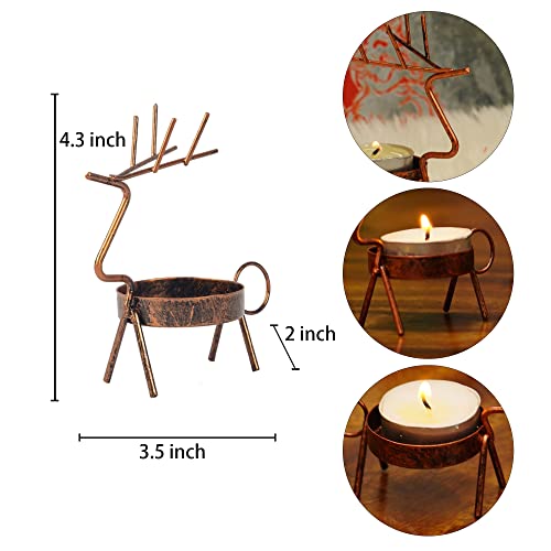 Funpeny 6 Pack Reindeer Tealight Candle Holders, Iron Metal Christmas Lovely Candleholders Reindeer T-Lights Decorations For Xmas Holiday Indoor Tabletop Centerpiece Dining Decor #TOP1