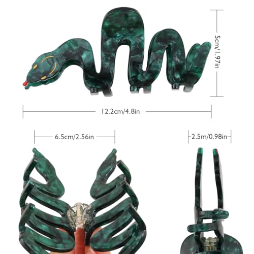 Personalised Acetate Big Green Snake Hair Claw Clip for Women Girls Gift 1 Piece