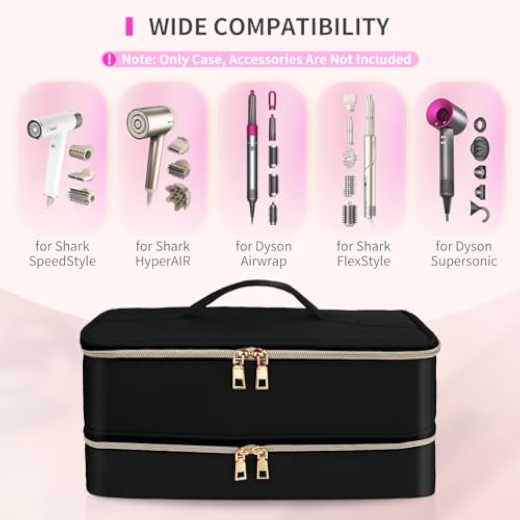 Double-Layer Water Resistant Travel Case for Hair Dryer