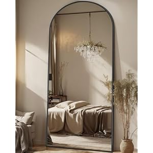 Antok Full Length Mirror, 71″x28″ Arched Floor Mirror, Glassless Mirror Full Length with Stand, Floor Mirrors Freestanding, Wall Mounted Mirrors for Living Room, Black