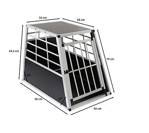Auto Hundetransportbox große Einzelbox Hundebox Transportbox Gitterbox Fahrzeugbox Kofferraumbox Katzen Hunde Aluminium Trapez