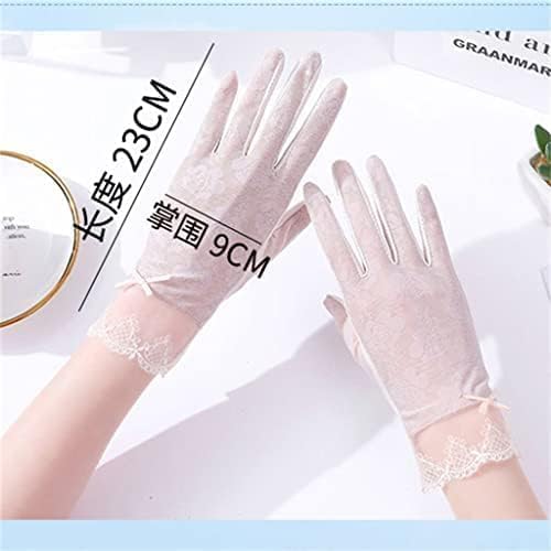 Summer Driving Gloves Women's Ice Silk Breathable Thin Lace Touch Screen Non-Slip
