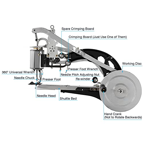 IRONWALLS Leather Cobbler Manual, Heavy Duty Hand Shoe Repair Mending Sewing Machine with Needles, Leather Stitching Sewing Machine for Canvas Cotton Linen, Bags, Cloths, Tents