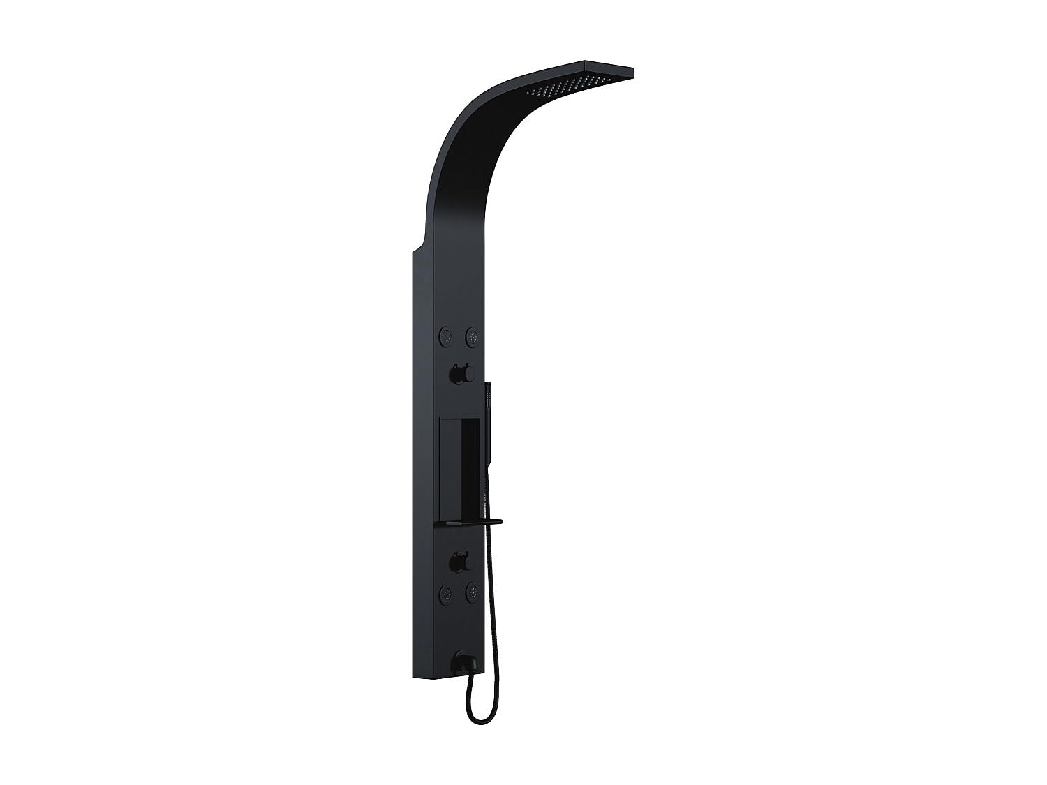 Vente-unique - Colonna doccia Roana - L 20cm x P 48cm x H 140cm - acciaio inossidabile - nero