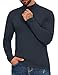 ZAFUL Mens Mock Turtleneck Long Sleeve Shirts Casual Knitted Slim Fit Undershirt Tops Pullover Fashion Layer T Shirt Blue XL