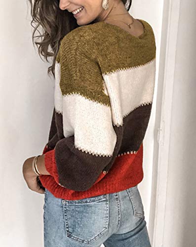 Image of ANCAPELION Women's Casual Sweater Pullover Winter Basic Sweatshirt Long Sleeve Cozy Knitted Jumper Tops Loose Fit