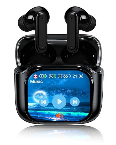 Ki Übersetzer Kopfhörer, Übersetzungskopfhörer mit echtzeit übersetzung, In Ear Translator Earbuds mit Touchscreen, 156 Sprachen Kopfhörer Übersetzer Echtzeit mit ANC Mic & App für Reisen/Geschäft