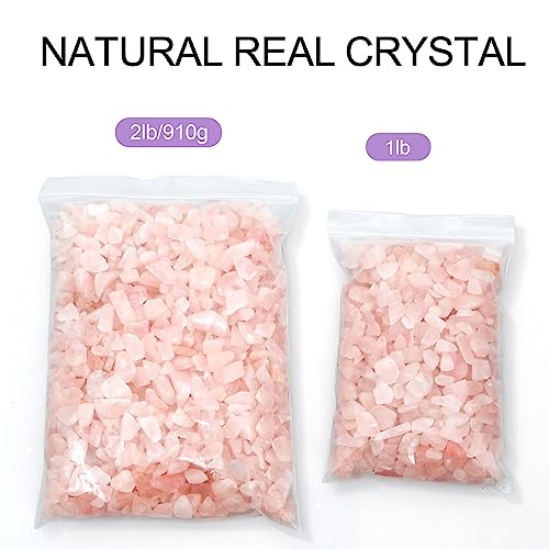 Gemshan 2Lb Rose Quartz Chips Natural Crushed Crystal Chip Bulk 7Mm-9Mm Tumble Healing Crystal Stone For Aquarium Vase Plant Decoration Jewelry Diy (Rose Quartz) #TOP4