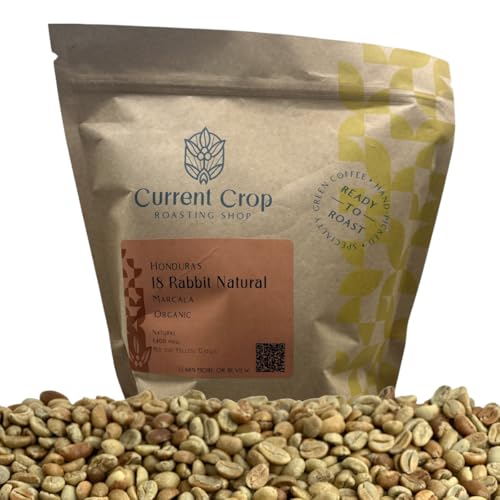 Current Crop Roasting Shop Honduras 18 Rabbit Natural Green Coffee Beans – Organic, Unroasted Specialty Arabica from Marcala, Honduras – Strawberry, Chocolate Notes – Dry Process – 3 lb