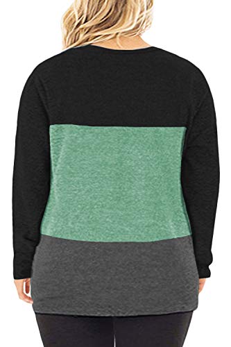 Image of DOLNINE Womens Plus Size Knotted Tops Long Sleeve Tee Shirts Loose Casual Blouse