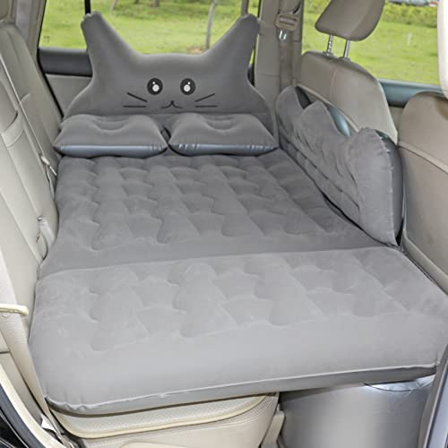 Mlctech Car Air Mattress Suv Air Mattress Camping Inflatable Thickened Bed With Back Cushion - Two Foot Pier And Two Pillows - Pvc Sleeping Bed With Electric Air Pump And Storage Bag (Grey) #TOP6