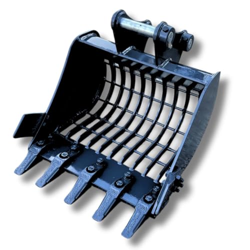 スケルトン バケット 重機 アタッチメント ふるい 選別 ピン径38mm バケット幅600mm 網目85×50mm 【NAKATAKI #8-38】