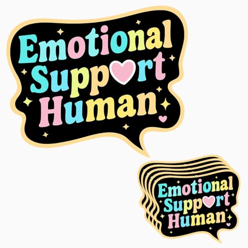 HANDICHI Design 5-Pack 6 Inch Emotional Support Human Stickers – Positive Affirmation Vinyl Decals for Laptops, Water Bottles, Journals and Scrapbooks – Cute Mental Health Self Care Sticker Pack