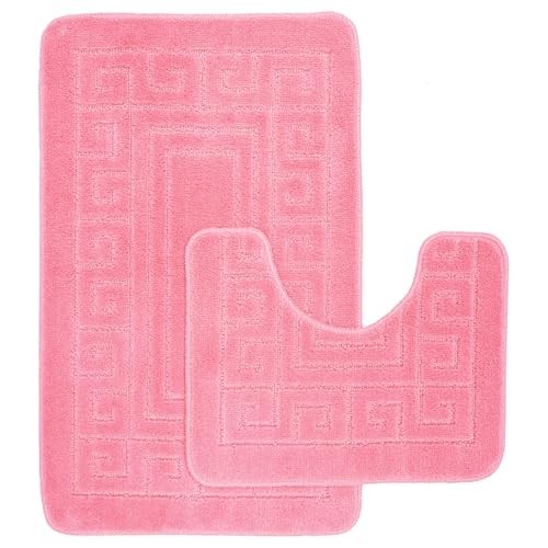 EDS rutschfeste Badematte im griechischen Stil, Bademattenset 2-teilig,...