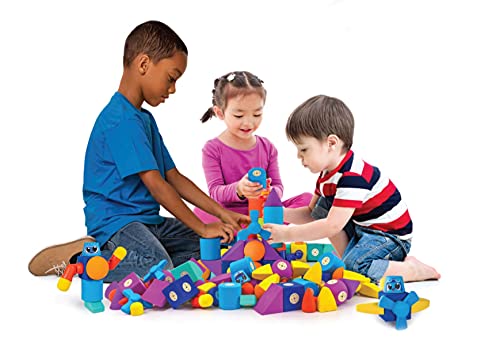 Blockaroo Magnetic Foam Blocks – STEM Bath Building Set for Toddlers and Preschoolers (Ages 1-6) – 40 PCS Engineering Toys and Sensory Play Gifts for Boys and Girls