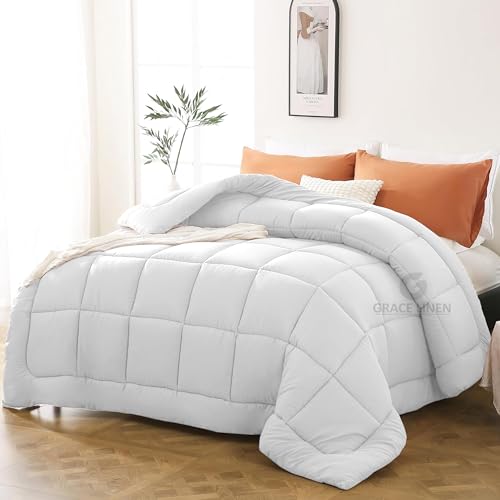 Image of 600 GSM Heavy Winter Comforter Double Bed Size 90 inchX100 inch - Luxurious Soft Fluffy Winter Blanket Comforter /Rajai /Duvet Double Bed - White Color