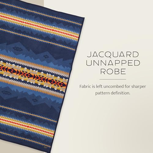 Image of Pendleton Jacquard Unnapped Twin Blanket, 64 x 80 in, Heirloom Virgin Wool