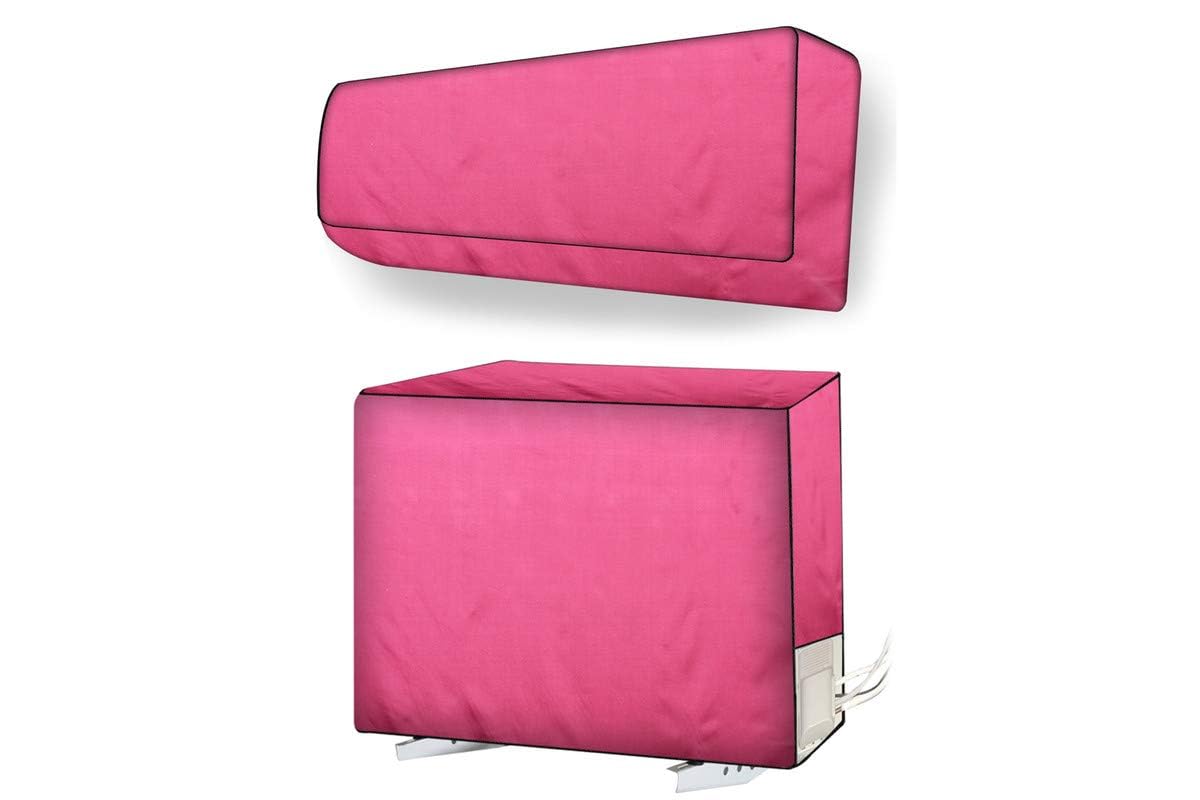 KVARwaterproof and dustproof Split AC Cover for Carrier 1 Ton 3 Star Emperia Pro CAI12EP3C8F0 Inverter (Indoor & Outdoor Unit Only Design NO:- 101022/MAROON)