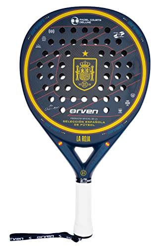 ORVEN - Pala de Pádel Oficial de la Selección Española De Fútbol - 100% Made in Spain - Pala Padel Hombre y Mujer de Potencia con Fibra de Carbono 3K y Goma EVA - 80% Control, 90% Potencia - Diamante