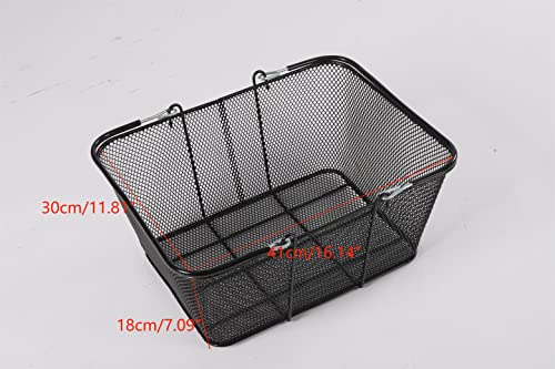 Ffanhia ST-073-B 12Pcs Shopping Baskets With Handles 5Gal Black Metal Shopping Basket With Basket Stand Portable Wire Shopping Basket thumb #2