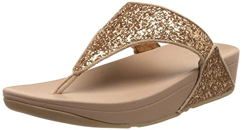 Fitflop Women's Lulu Glitter Toe-Thongs, Rose Gold, 6.5 UK