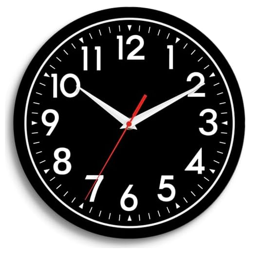 Wall Clock Black Battery Operated 10 Inch Simpel Silent Non Ticking Analog Decorative for Kitchen Bathroom Bedroom Office Living Room School Classroom(Black)