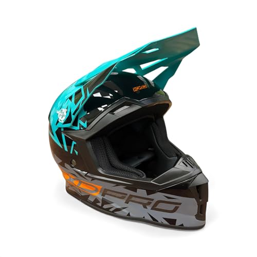 KXD Kids PRO Motorradhelm Helm Motocross ATV Quad Cross Enduro Mountainbike Crosshelm Scooter-Helm KXD Helm (Türkis, XL (55-56cm))